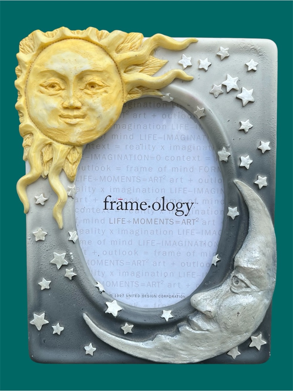 Vintage Sun & Moon Decorative Resin Picture Frame - 90’s celestial HTF